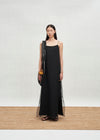 SWAYING 25 Spring and Summer Two-piece Suspender Long Dress SW-SW25SS2L07C2-HEI Black SW25SS2L07C